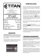 Предварительный просмотр 3 страницы Titan TG 6500 Owner'S Manual