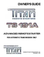 Preview for 1 page of Titan TS 131A Owner'S Manual