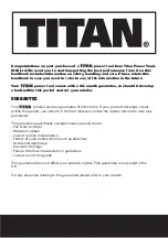 Preview for 2 page of Titan TTB287CSW Safety And Operating Manual