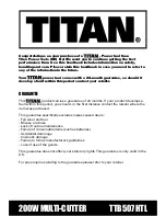 Предварительный просмотр 3 страницы Titan TTB507HTL Safety And Operating Manual