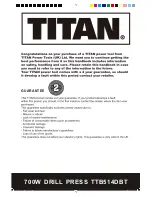 Предварительный просмотр 2 страницы Titan TTB541DBT Manual