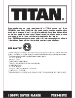 Preview for 2 page of Titan TTB579PLN Instruction Manual