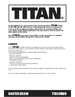 Preview for 3 page of Titan TTB591ROU Safety And Operating Manual