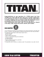 Preview for 2 page of Titan TTB597TCB Instructions Manual