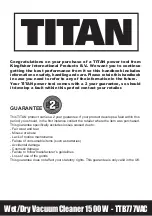 Предварительный просмотр 2 страницы Titan TTB777VAC Manual