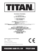 Предварительный просмотр 19 страницы Titan TTC271DDH Safety And Operating Manual