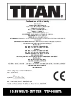 Предварительный просмотр 20 страницы Titan TTP448HTL Safety And Operating Manual