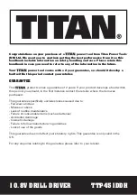 Предварительный просмотр 2 страницы Titan TTP451DDH Operating Manual