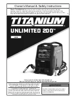 Titanium UNLIMITED 200 Owner'S Manual предпросмотр