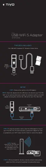 TiVo USB WiFI 5 Adapter Setup Manual предпросмотр