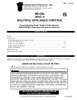 TJERNLUND MAC-4 CONTROL (DISCONTINUED) 8504088 REV A 0400 Manual предпросмотр