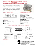 TJERNLUND PS1503 DUCT BOOSTER FAN SWITCH 8500130 REV A 0499 Dimensions предпросмотр