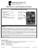 Preview for 1 page of TJERNLUND UC1 UNIVERSAL CONTROL (VERSION X.06) ADDENDUM 8505017 REV B 0705 Manual