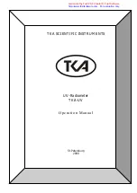 Preview for 1 page of TKA UV-Radiometer Operation Manual