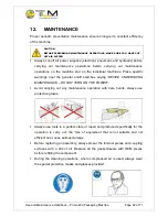 Preview for 62 page of TLM PRIME 400 Use And Maintenance Handbook