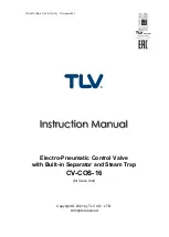 TLV CV-COS-16 Instruction Manual предпросмотр