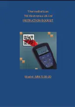 Preview for 1 page of TM Electronics ThermoBarScan MM7100-2D Instruction Booklet