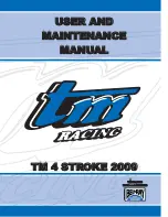 TM RACING 4 Stroke 2009 User And Maintenance Manual preview