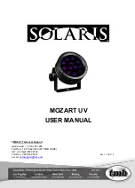 Preview for 1 page of TMB SOLARIS MOZART UV User Manual