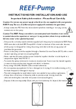 Preview for 4 page of TMC Aquarium REEF-Pump 12000 Instructions For Installation And Use Manual