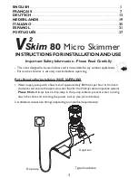 Предварительный просмотр 2 страницы TMC Aquarium V2Skim 80 Instructions For Installation And Use Manual