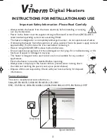 Preview for 3 page of TMC Aquarium V2Therm Instructions For Installation And Use Manual