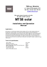 Preview for 1 page of TMK MTS8 solar Installation And Operation Manual