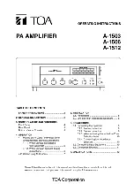 Preview for 1 page of Toa A-1503 Operating Instructions Manual