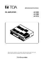 Preview for 1 page of Toa A-1803 Operating Instructions Manual