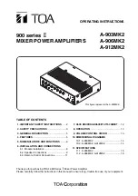 Preview for 1 page of Toa A-903MK2 Operating Instructions Manual