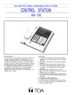 Toa AS-110A Specifications preview