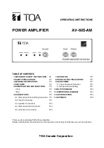 Preview for 1 page of Toa AV-60S-AM Operating Instructions Manual