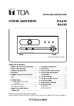 Toa BA-235 Operating Instructions Manual preview