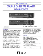 Toa BA-800 Specifications предпросмотр