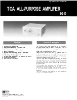 Preview for 1 page of Toa BG-10 Operation & Instruction Manual