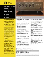 Toa BG-1015 Specification Sheet preview