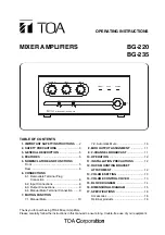 Предварительный просмотр 1 страницы Toa BG-220 Operating Instructions Manual