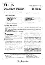 Toa BS-1034EN Instruction Manual предпросмотр