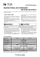 Предварительный просмотр 1 страницы Toa BS-61WA Instruction Manual