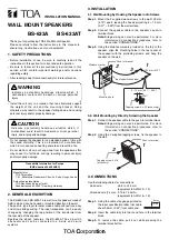 Preview for 1 page of Toa BS-633A Installation Manual