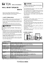 Предварительный просмотр 1 страницы Toa BS-678 Installation Manual