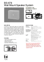 Предварительный просмотр 1 страницы Toa BS-678 Specifications