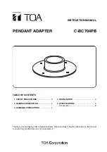 Предварительный просмотр 1 страницы Toa C-BC704PB Instruction Manual