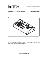 Toa C-RM1000 CU Operating Instructions Manual предпросмотр