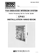 Предварительный просмотр 1 страницы Toa CP-63 Installation Handbook