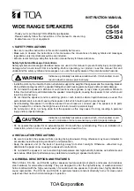 Toa CS-154 Instruction Manual предпросмотр