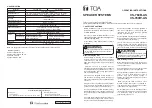 Toa CS-760B-AS Operating Instructions предпросмотр