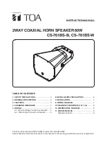 Toa CS-761BS-B Instruction Manual предпросмотр