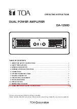 Preview for 1 page of Toa DA-1250D Operating Instructions Manual