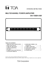 Preview for 1 page of Toa DA-150EH-AM Operating Instructions Manual